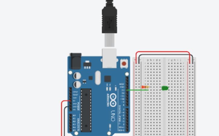Circuit design BLINKING LED USING ARDUINO - Tinkercad