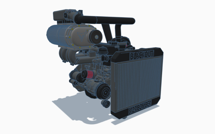 3D design Blackout 7.0L-ST B29 Bomber Inline 4 - Tinkercad
