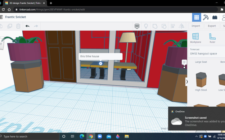 3D design patio house - Tinkercad