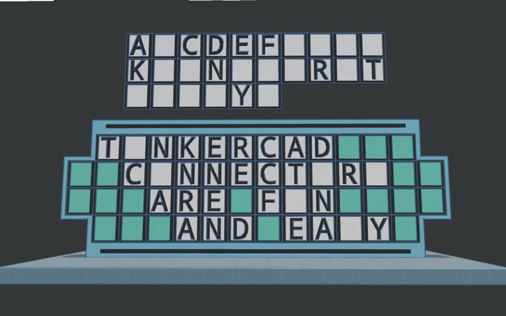 3D design Word Game Display SIM LAB - Tinkercad