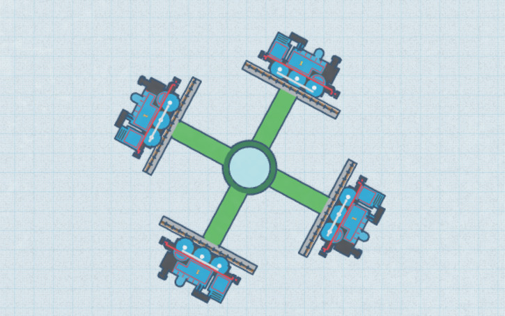 3D design Animated Little Blue Tank Engine Fidget Spinner - Tinkercad