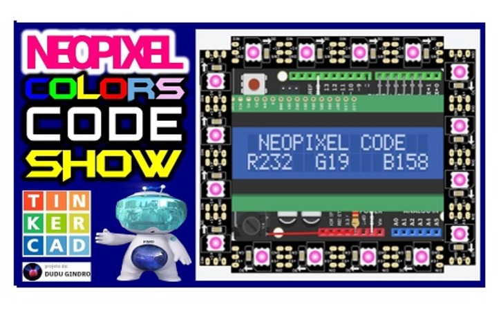 Circuit design NEOPIXEL COLORS CODE SHOW - Tinkercad
