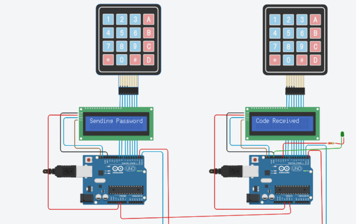 Circuit design Password Input and Verification System - Tinkercad