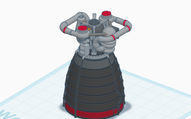 3D design Rocket engine - Tinkercad