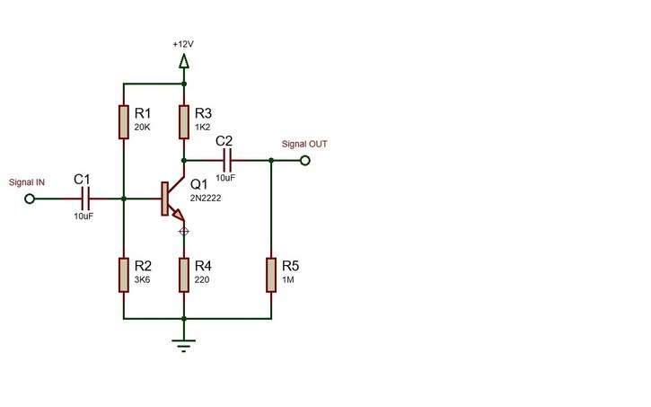 Circuit design Transistor Amplifier - Tinkercad