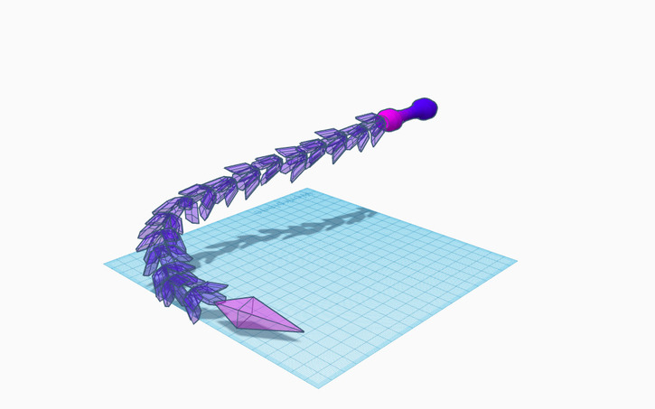 3D design crystal whip - Tinkercad