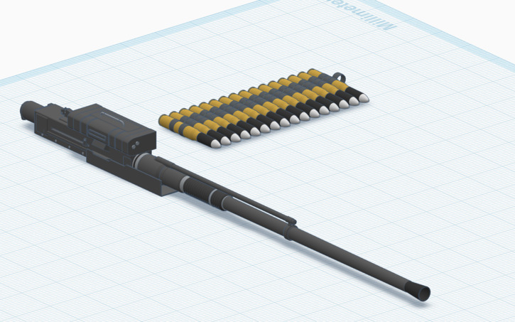 3D design 20mm Autocannon - Tinkercad
