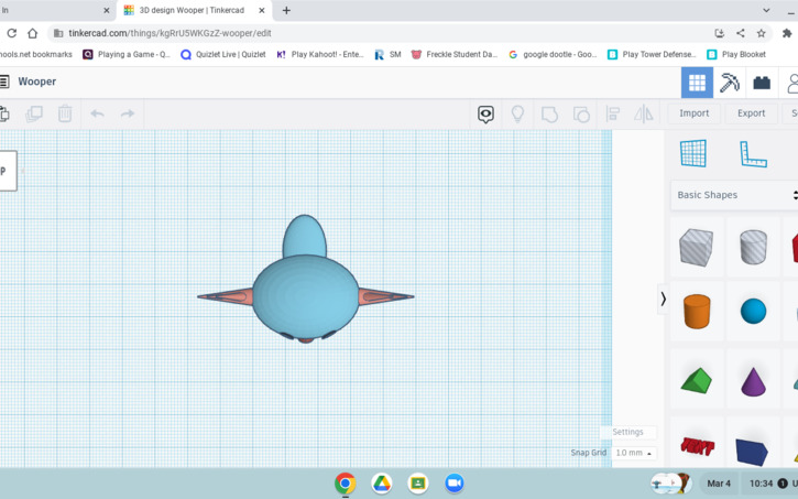 Wooper Design/layout 3D design Wooper ( Mouth Open ) - Tinkercad