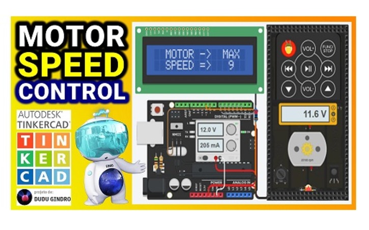 Circuit design IR = MOTOR SPEED CONTROL - Tinkercad