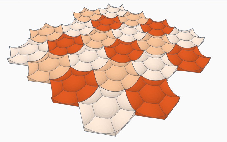 Sphere Tile 3D design Hexagonal Sphere Tiles - Tinkercad
