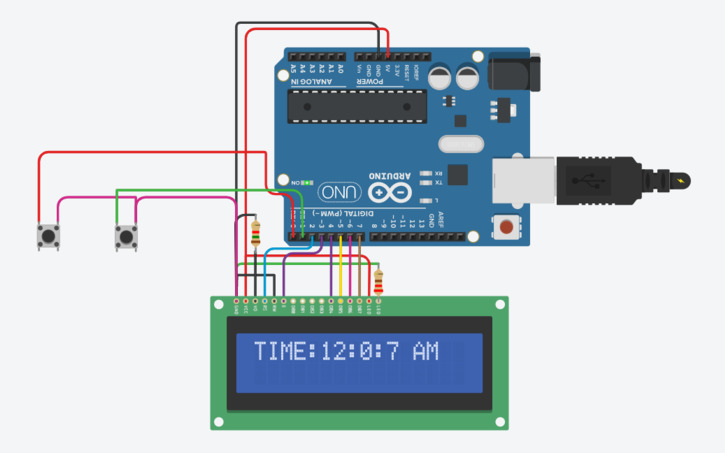 Circuit design digital clock - Tinkercad